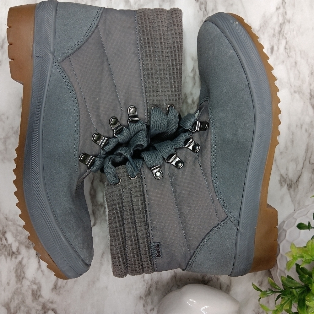 KEDS SOFTERRA Women's Ankle Lace-up Camp Boots Gray Suede Size 8 hiking outdoor - Picture 4 of 10